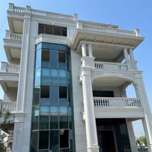 长沙 芝麻白花岗岩别墅外墙干挂效果展示