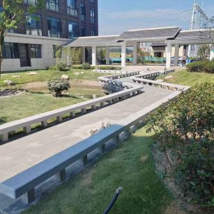 长沙 芝麻灰小区坐凳&栏杆安装效果