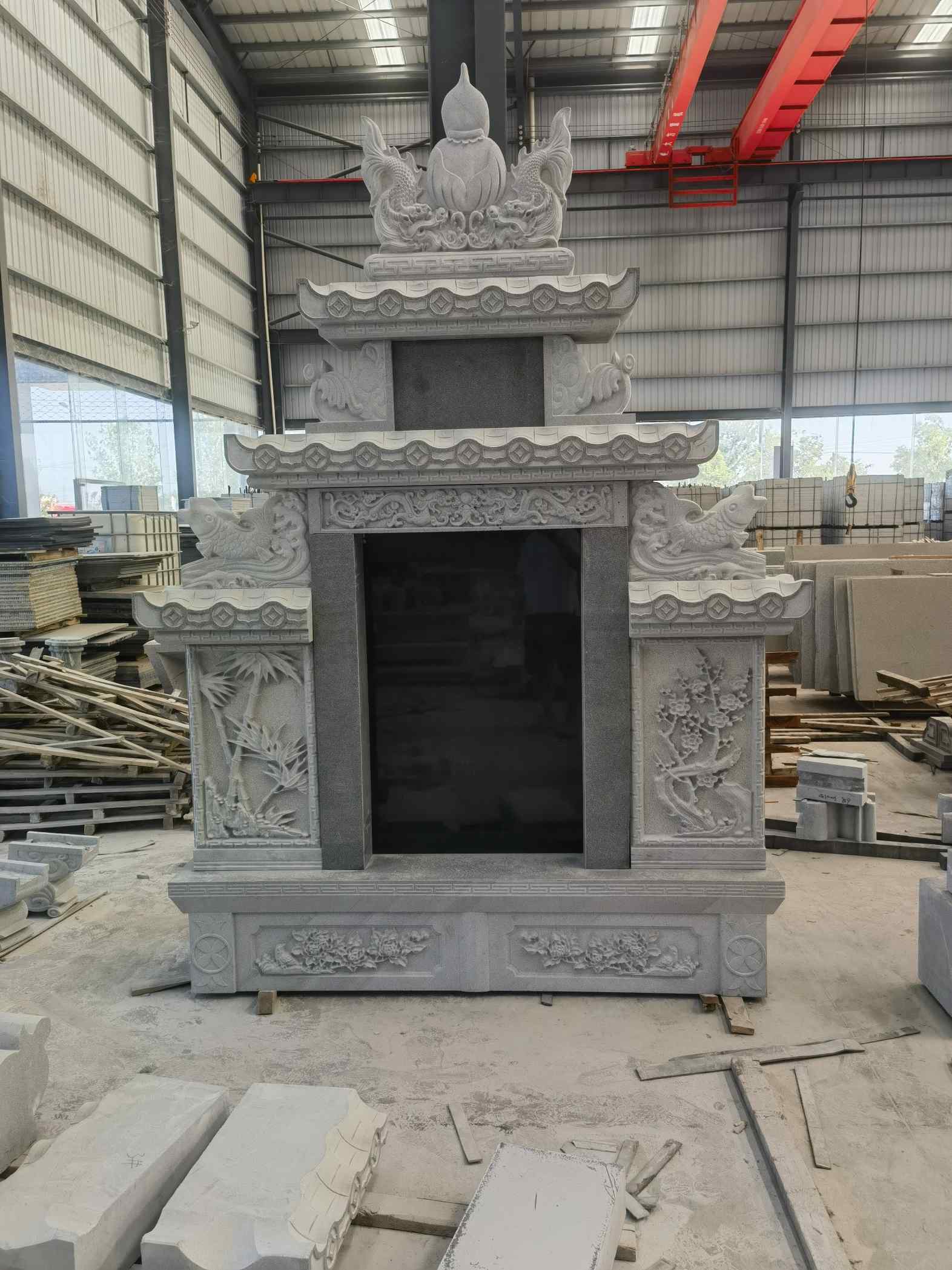 长沙 芝麻灰高档墓碑、土墓，一套也支持定做