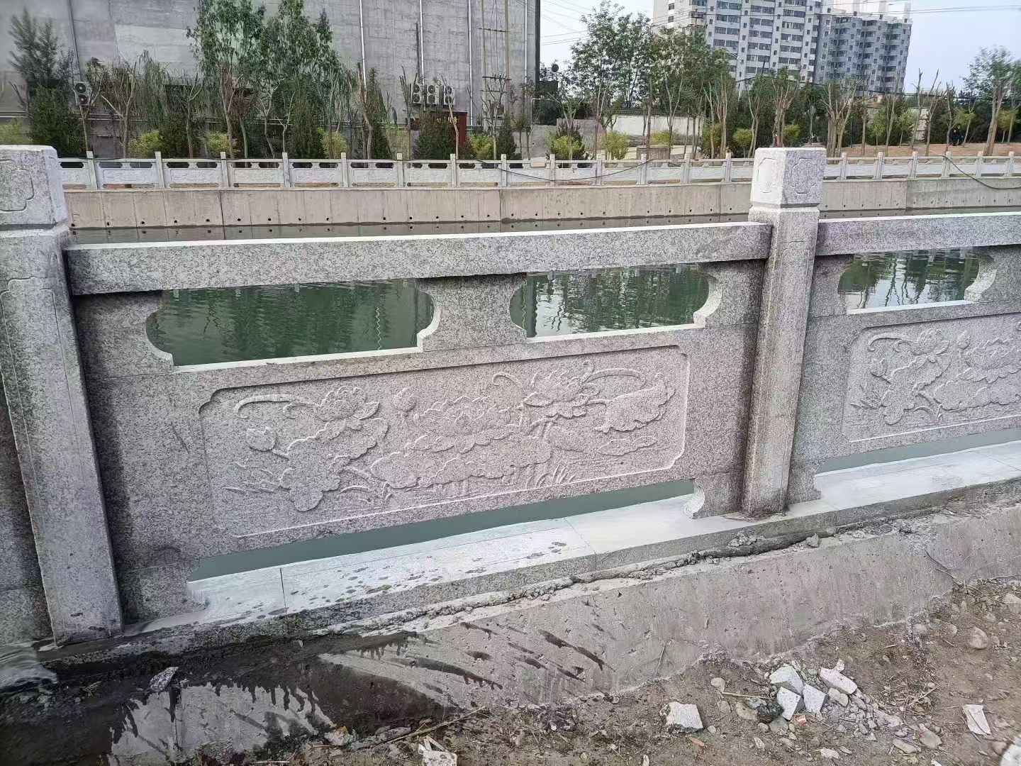 长沙 芙蓉白大花桥梁、河道，石材栏杆、围栏、护栏