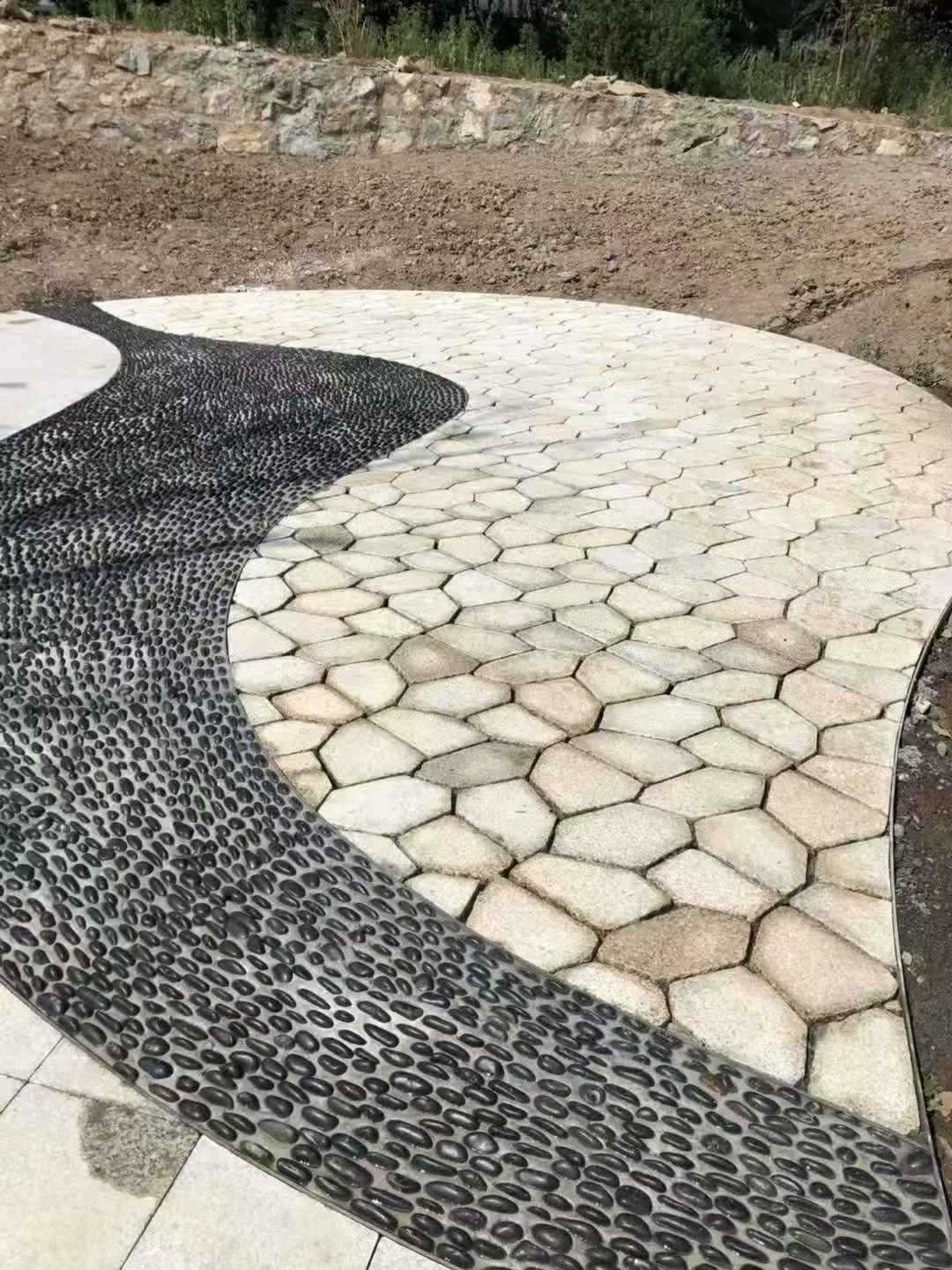 长沙 黄金麻冰裂缝室外铺装效果完美展示