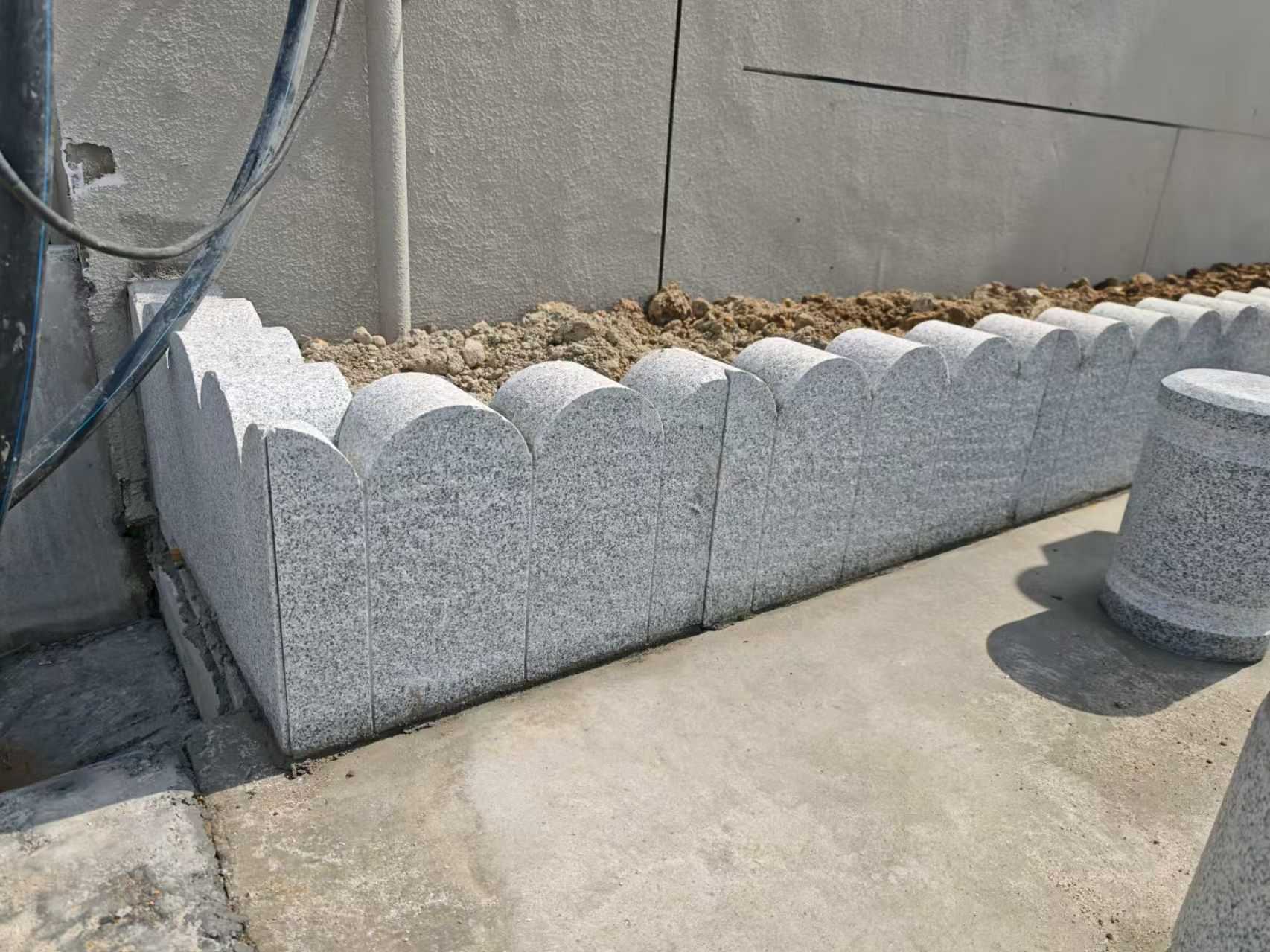 长沙 芝麻白花岗岩花边石铺装效果图