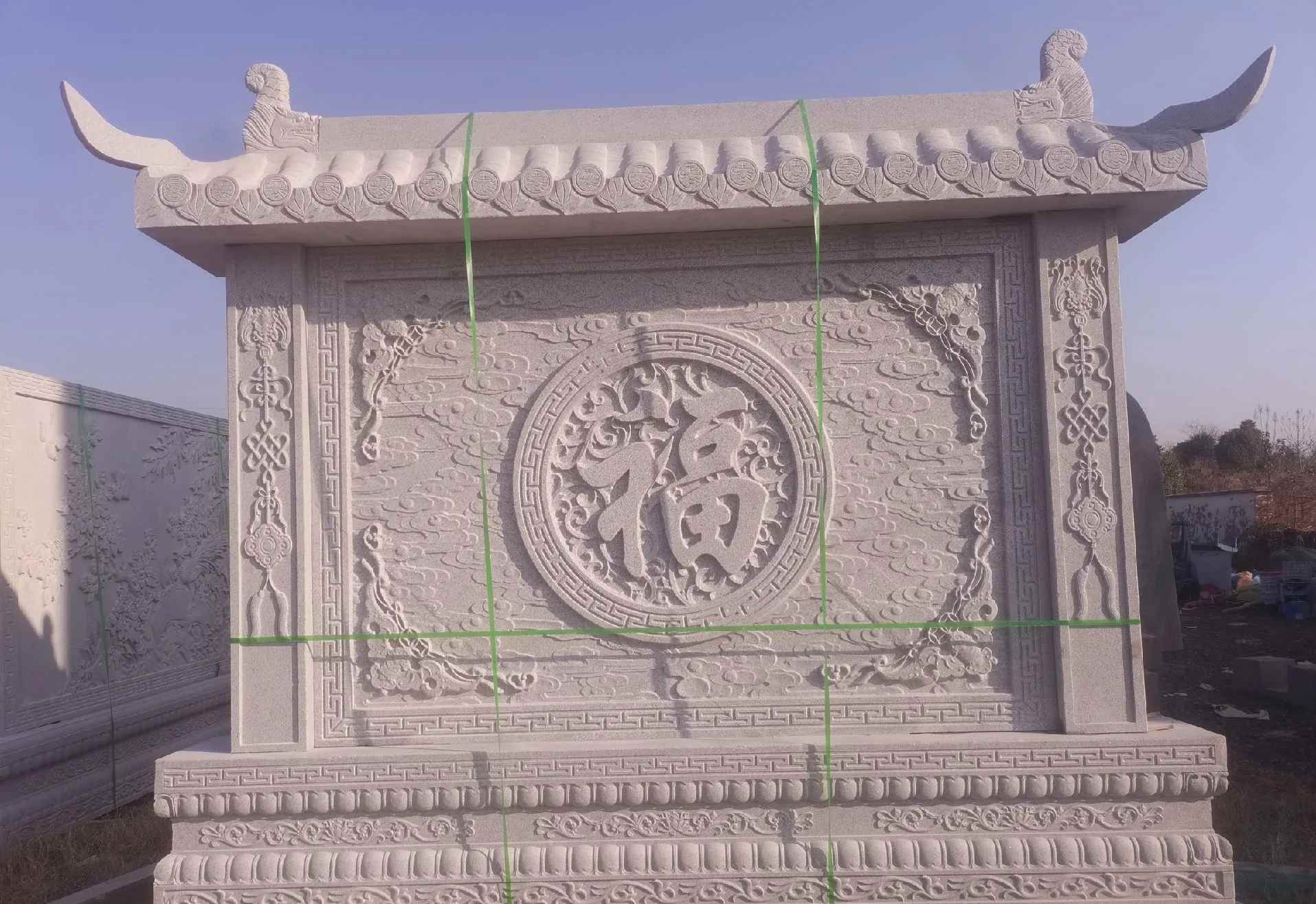 长沙 芝麻白花岗岩屏风，照壁，影壁
